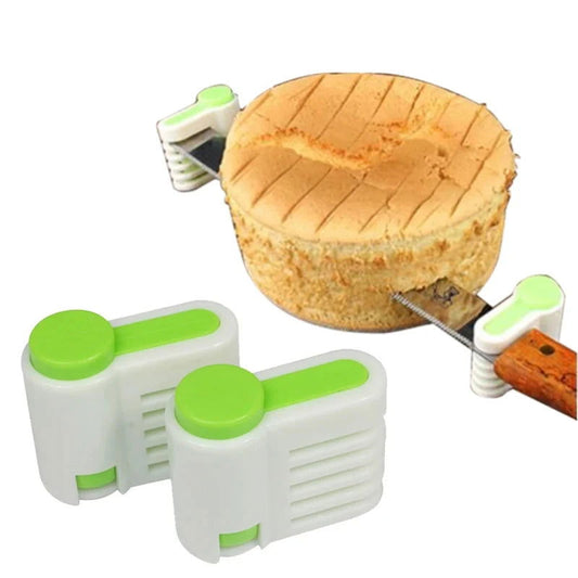 WALFOS 2 Pieces 5 Layers Bread Slicer Food-Grade Plastic Cake Bread Cutter 5 Levers Cutting Bread Knife Splitter Toast Slicer - Walfos® Kitchenware