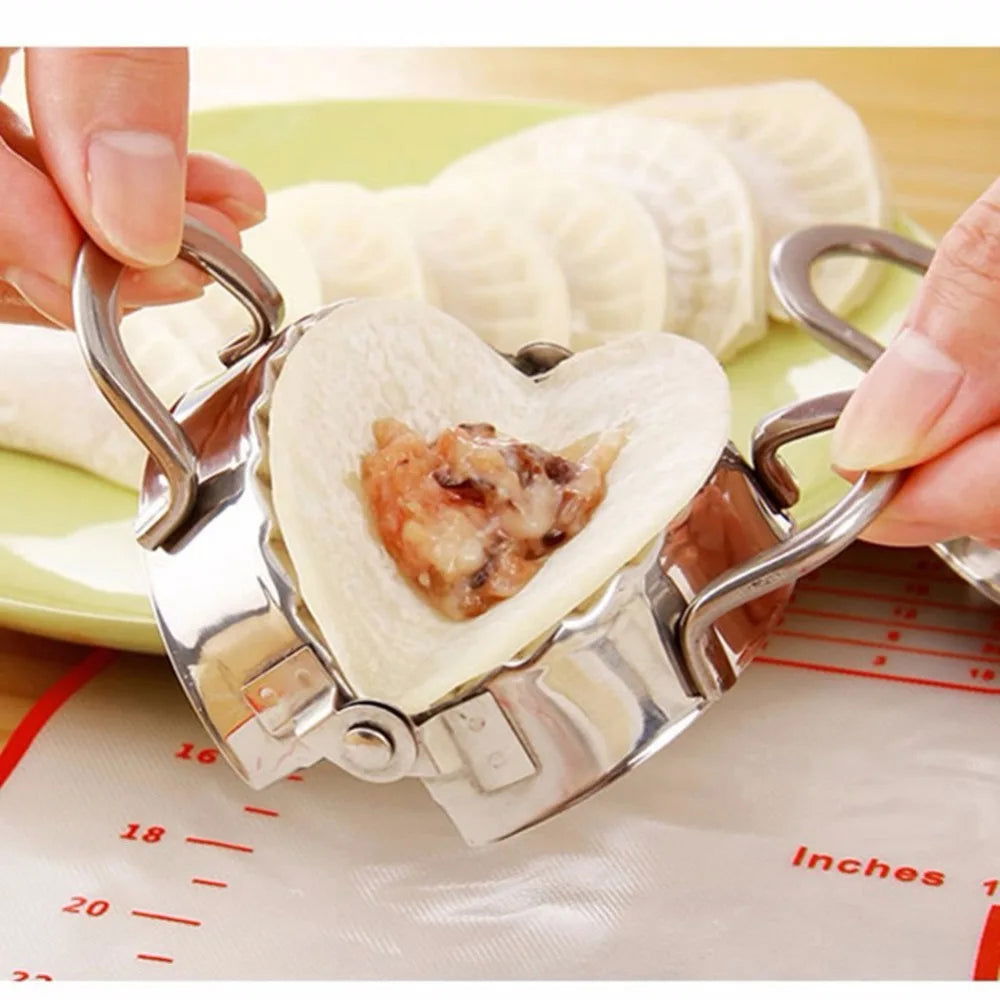 WALFOS 2 Pieces Stainless Steel Dumpling Maker Mold Wraper Dough Presser Cutter Pie Ravioli Dumpling Mould Kitchen Cooking Tools - Walfos® Kitchenware