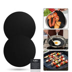 WALFOS 2pcs Reuseable Non-stick Mat Pan Fry Liner Sheet Cooking Wok Sheet Pad Kitchen BBQ Baking Mats Cooking Tool Round - Walfos® Kitchenware