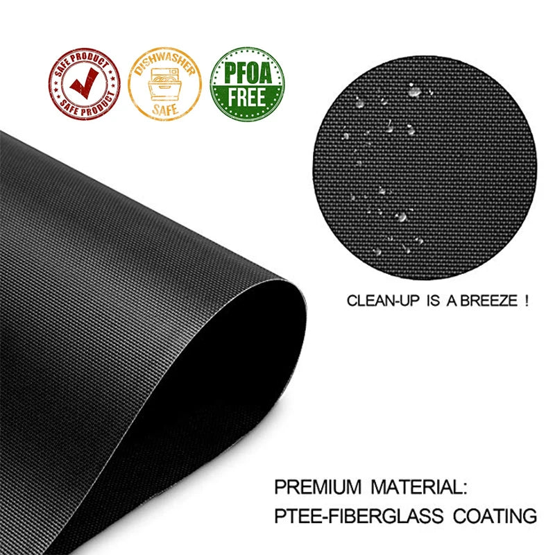 WALFOS 2pcs Reuseable Non-stick Mat Pan Fry Liner Sheet Cooking Wok Sheet Pad Kitchen BBQ Baking Mats Cooking Tool Round - Walfos® Kitchenware