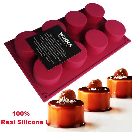 WALFOS 3D Handmade Round Shape Silicone Cake Mold 3Cupcake Jelly Pudding Cookie Mini Muffin Soap Mold DIY Baking Tools - Walfos® Kitchenware