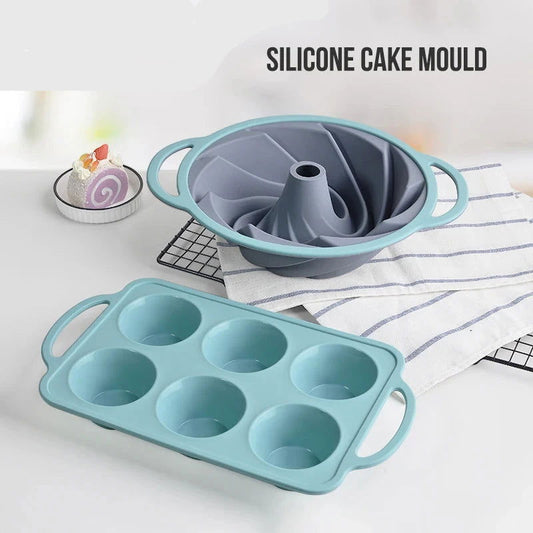 WALFOS 3D Large Spiral Shape Silicone Cake Pan moule silicone pâtisserie Bakeware Mold baking Tools Cyclone Shape Cake Mould - Walfos® Kitchenware