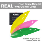 WALFOS 3 Piece 2 in 1 Kiwi Spoon Plastic Candy Color Kiwi Dig Spoon Scoop Fruit Knife Slicer Peeler Cutter With Hole - Walfos® Kitchenware