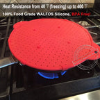 WALFOS 3 in 1 Splatter Screen Splatter Guard Kitchen Strainer Trivet Pot Lid Pan Cover Silicone Lid Spill Stopper Wash Strainer - Walfos® Kitchenware