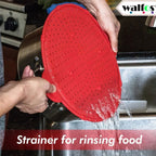 WALFOS 3 in 1 Splatter Screen Splatter Guard Kitchen Strainer Trivet Pot Lid Pan Cover Silicone Lid Spill Stopper Wash Strainer - Walfos® Kitchenware
