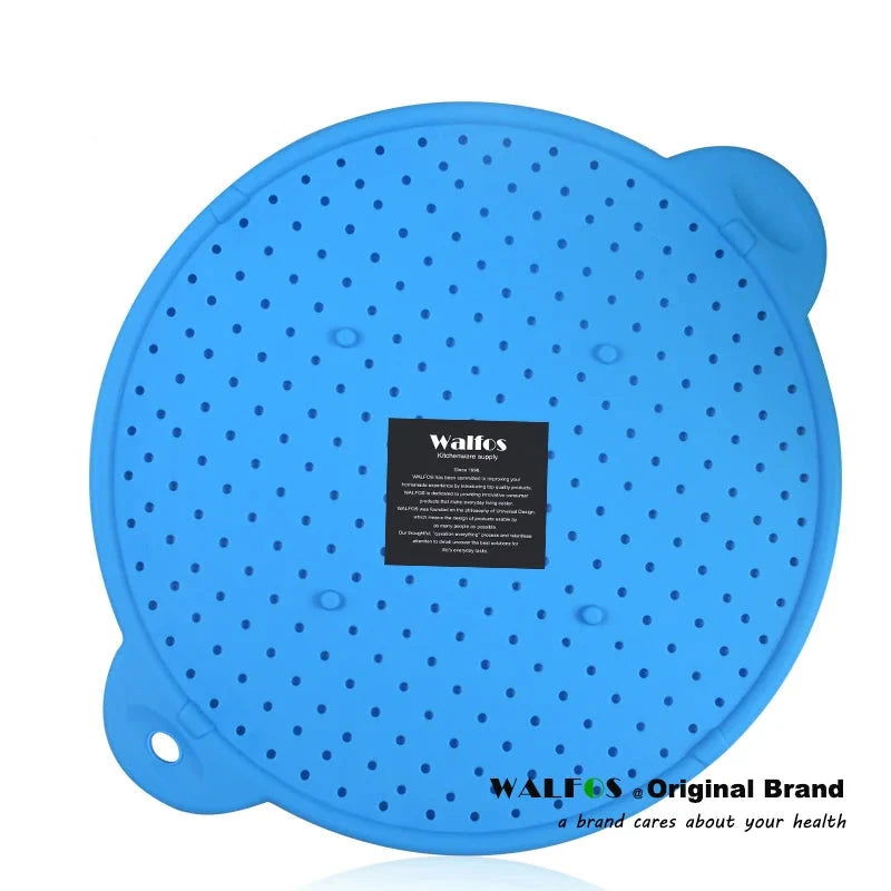 WALFOS 3 in 1 Splatter Screen Splatter Guard Kitchen Strainer Trivet Pot Lid Pan Cover Silicone Lid Spill Stopper Wash Strainer - Walfos® Kitchenware