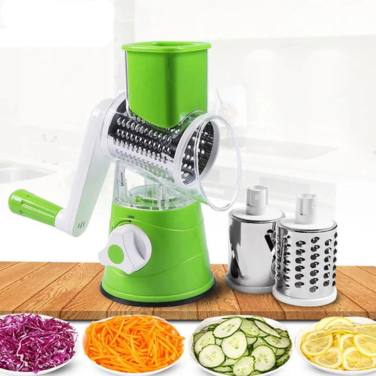 WALFOS 3 in 1 Vegetable Slicer Manual Kitchen Accessories Grater Vegetable Cutter Round Chopper Mandolin Shredder Potato Gadgets - Walfos® Kitchenware