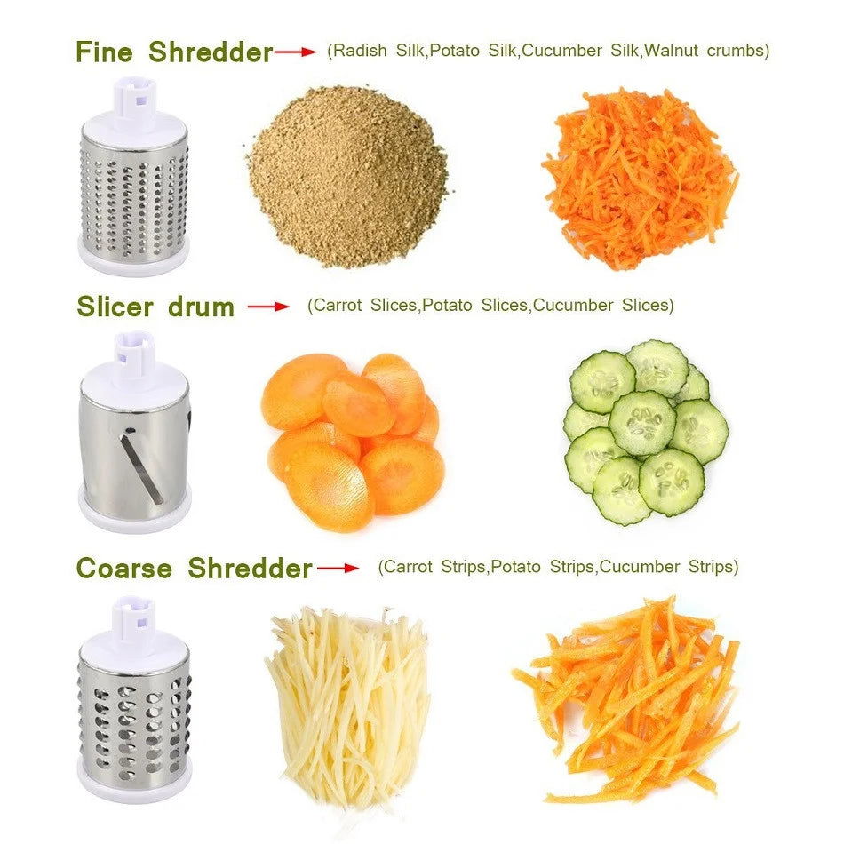 WALFOS 3 in 1 Vegetable Slicer Manual Kitchen Accessories Grater Vegetable Cutter Round Chopper Mandolin Shredder Potato Gadgets - Walfos® Kitchenware