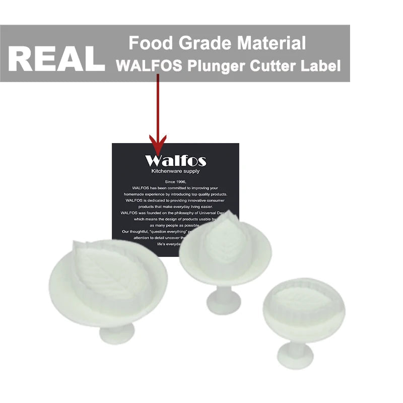 WALFOS 3pcs Fondant Rose Leaves Mold Cake Cutter Cookies Sugarcraft Decorating Tool Cake Baking DIY Tools Cake Cutters 01067 - Walfos® Kitchenware