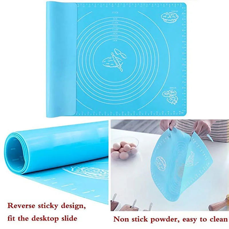 WALFOS 40x50cm Big Size Silicone Cake Dough Pastry Fondant Rolling Cutting Mat Baking Pad Pastry Boards Cookie Baking Mat - Walfos® Kitchenware