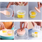 WALFOS 4 Pcs/Set Cute Egg Cooker Tools With Brush Plastic Egg Boiler Poacher For Kid Baking Egg Mold Maker Kitchen Accessories - Walfos® Kitchenware