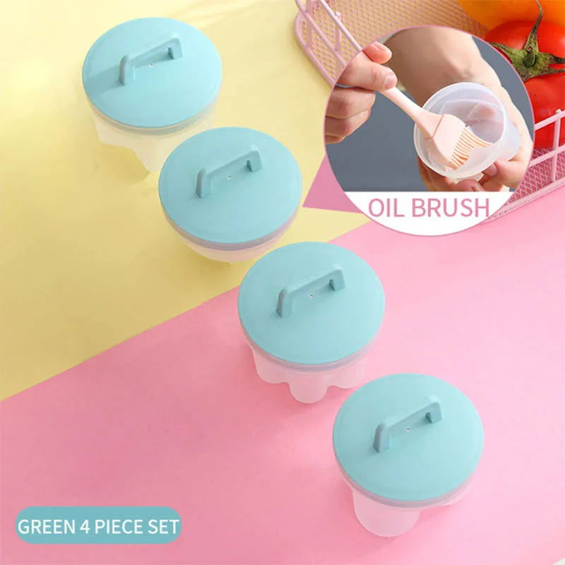 WALFOS 4 Pcs/Set Cute Egg Cooker Tools With Brush Plastic Egg Boiler Poacher For Kid Baking Egg Mold Maker Kitchen Accessories - Walfos® Kitchenware