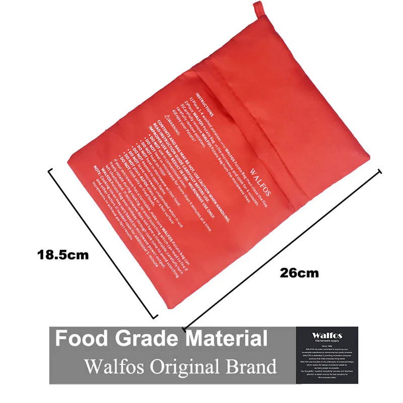 WALFOS 5/10PCS Washable Microwave Potato Bag For Oven Quick Fast Steam Pocket In 4 Minutes Easy Cooking - Walfos® Kitchenware