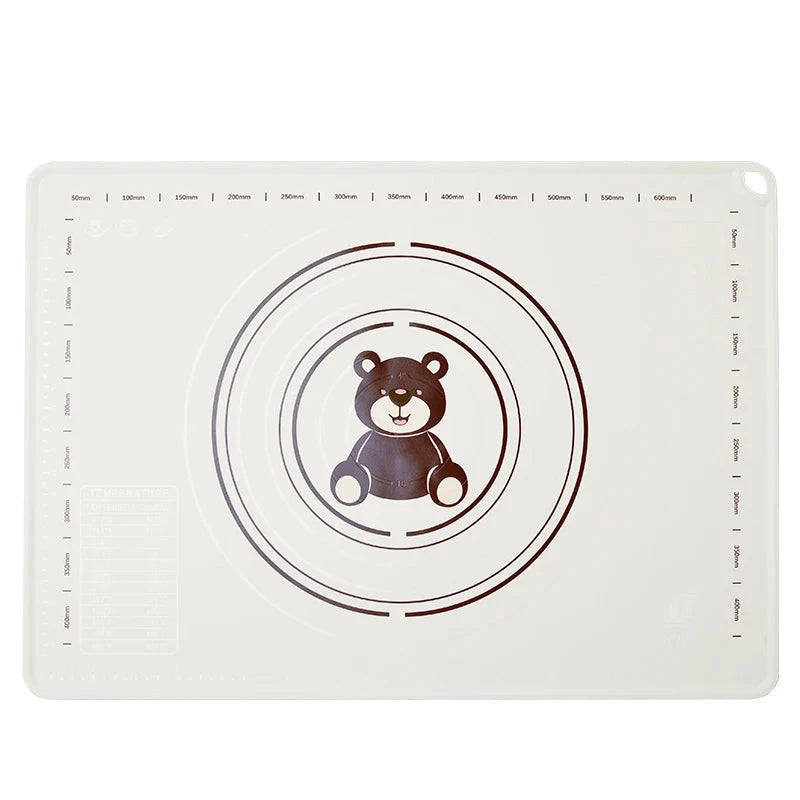 WALFOS 50X70CM White And Bear Motifs Kneading Dough Mat Silicone Baking Mat Pizza Cake Dough Maker Kitchen Cooking Grill Gadgets - Walfos® Kitchenware