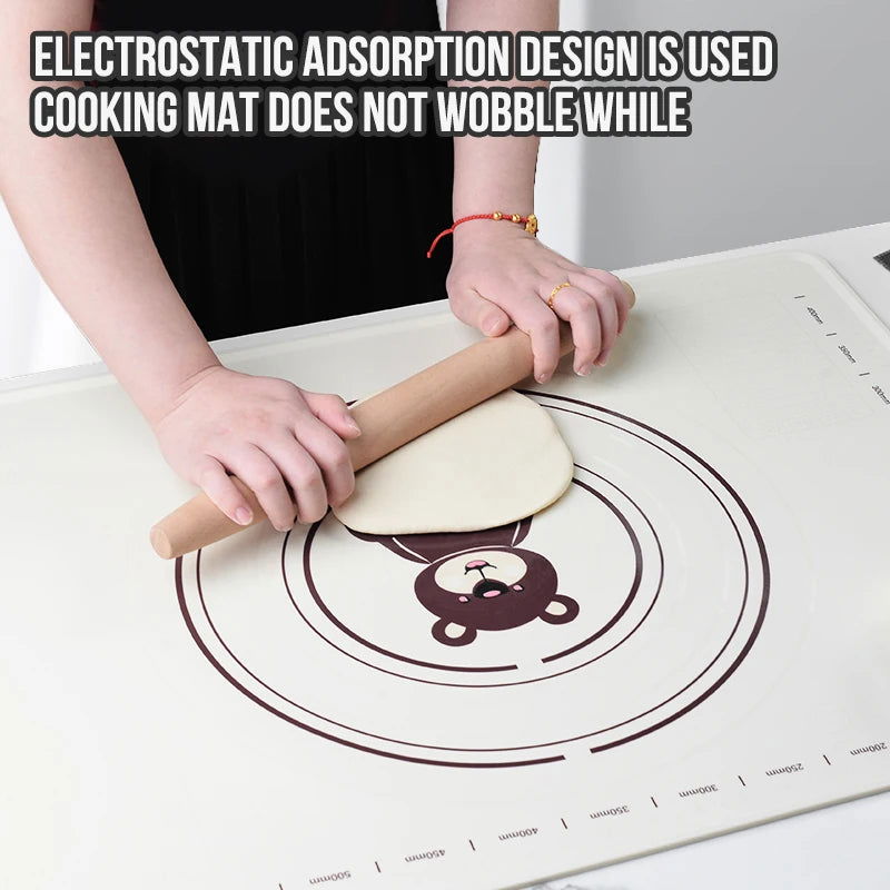WALFOS 50X70CM White And Bear Motifs Kneading Dough Mat Silicone Baking Mat Pizza Cake Dough Maker Kitchen Cooking Grill Gadgets - Walfos® Kitchenware