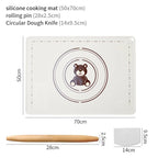 WALFOS 50X70CM White And Bear Motifs Kneading Dough Mat Silicone Baking Mat Pizza Cake Dough Maker Kitchen Cooking Grill Gadgets - Walfos® Kitchenware