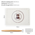 WALFOS 50X70CM White And Bear Motifs Kneading Dough Mat Silicone Baking Mat Pizza Cake Dough Maker Kitchen Cooking Grill Gadgets - Walfos® Kitchenware