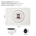 WALFOS 50X70CM White And Bear Motifs Kneading Dough Mat Silicone Baking Mat Pizza Cake Dough Maker Kitchen Cooking Grill Gadgets - Walfos® Kitchenware