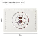 WALFOS 50X70CM White And Bear Motifs Kneading Dough Mat Silicone Baking Mat Pizza Cake Dough Maker Kitchen Cooking Grill Gadgets - Walfos® Kitchenware