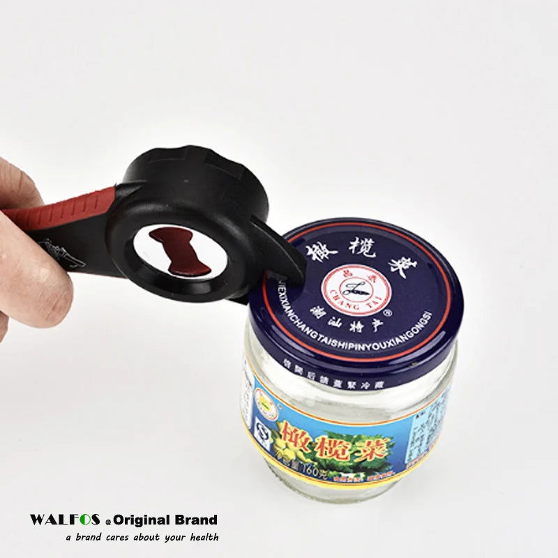 WALFOS 5 in 1 Creative Multifunction Stainless Steel Can Opener Beer Bottle Opener Super Good Jar Opener Kitchen Tool - Walfos® Kitchenware