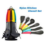WALFOS 7 Pcs Utensil Set-Cooking Utensil Set  NonStick Nylon Kitchen Utensil Set Cooking Spoon Kitchen Turner Spatula Soup Ladle - Walfos® Kitchenware