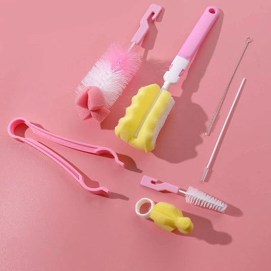 WALFOS 7pcs/4pcs Feeding Bottle Cleaning Brush Sponge Cup Brush Nipple Brush Straw Brush Cleaning Set - Walfos® Kitchenware