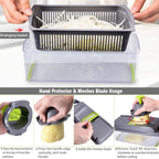 WALFOS 8In1Multifunctional Vegetable Cutter Potato Slicer Carrot Grater Kitchen Accessories Gadgets Steel Blade Kitchen Tool - Walfos® Kitchenware