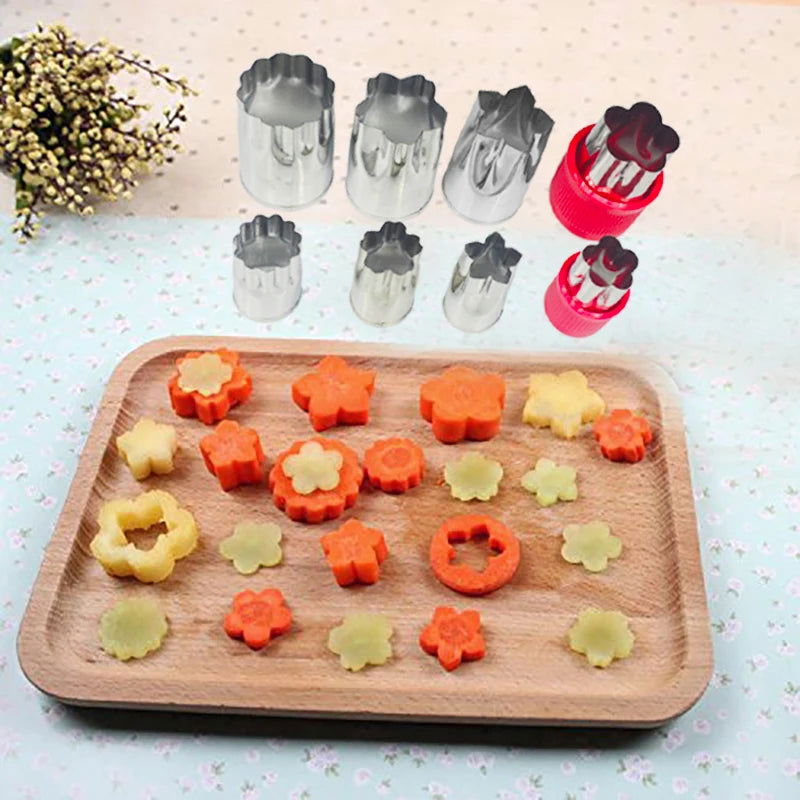 WALFOS 8 Pieces Stainless Steel Flower Star Shape Vegetable Fruit Cutter Mold  Cake Cookies Cutting Shape Cake Baking Tools - Walfos® Kitchenware
