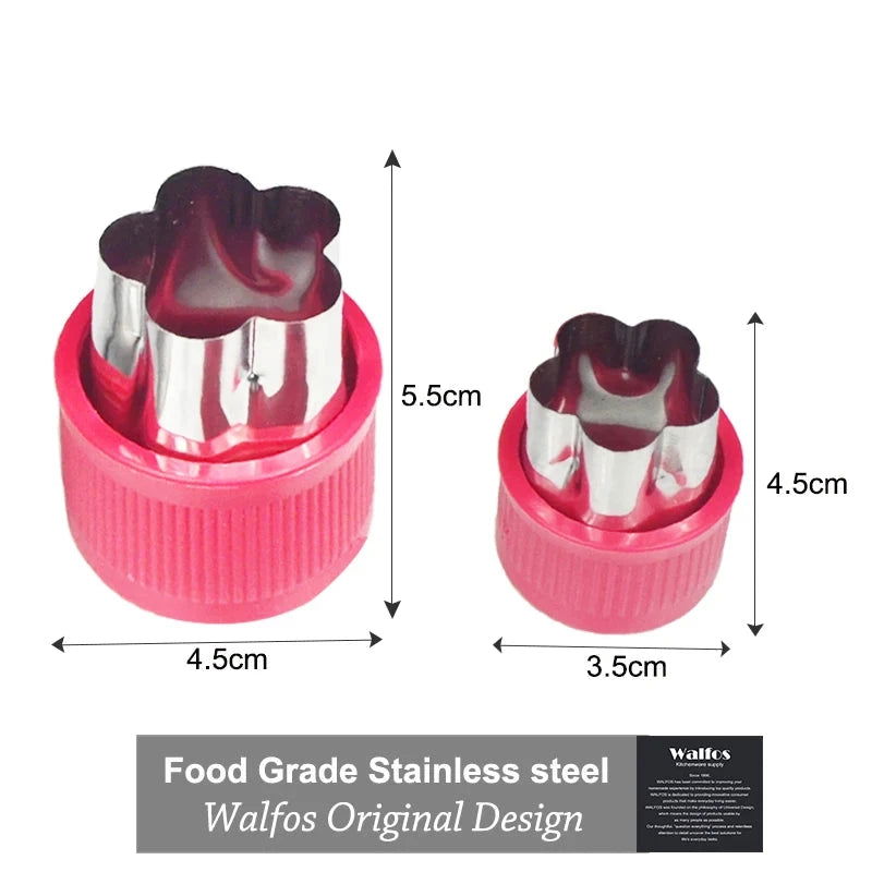 WALFOS 8 Pieces Stainless Steel Flower Star Shape Vegetable Fruit Cutter Mold  Cake Cookies Cutting Shape Cake Baking Tools - Walfos® Kitchenware