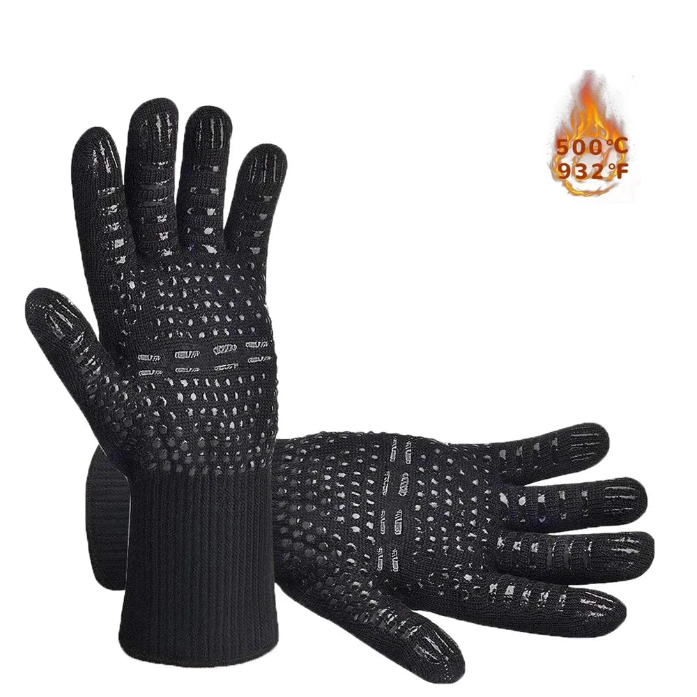 WALFOS BBQ Gloves High Temperature Oven Gloves Insulated Durable Fire Resistant BBQ Heat Insulated Microwave Gloves - Walfos® Kitchenware