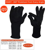 WALFOS BBQ Gloves High Temperature Oven Gloves Insulated Durable Fire Resistant BBQ Heat Insulated Microwave Gloves - Walfos® Kitchenware