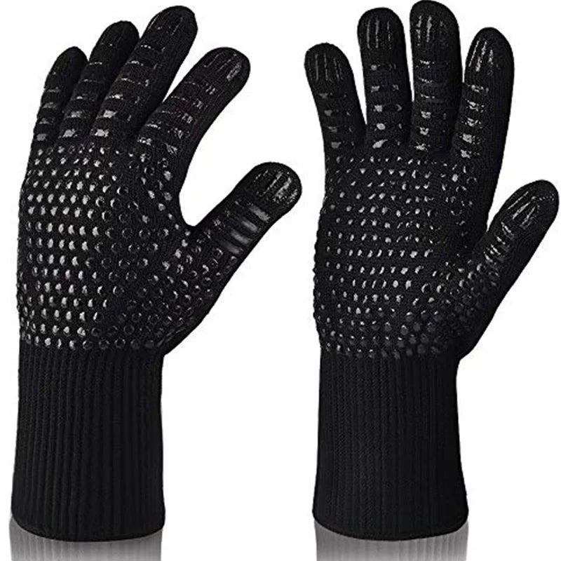 WALFOS BBQ Gloves High Temperature Oven Gloves Insulated Durable Fire Resistant BBQ Heat Insulated Microwave Gloves - Walfos® Kitchenware