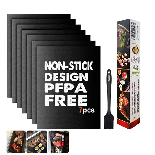 WALFOS BBQ Grill Non-stick Coating Sheet Mat Heat Resistance Easily Cleaned Mat Cooking Baking Barbecue Kitchen Tools 33*40 CM - Walfos® Kitchenware
