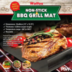 WALFOS BBQ Grill Non-stick Coating Sheet Mat Heat Resistance Easily Cleaned Mat Cooking Baking Barbecue Kitchen Tools 33*40 CM - Walfos® Kitchenware