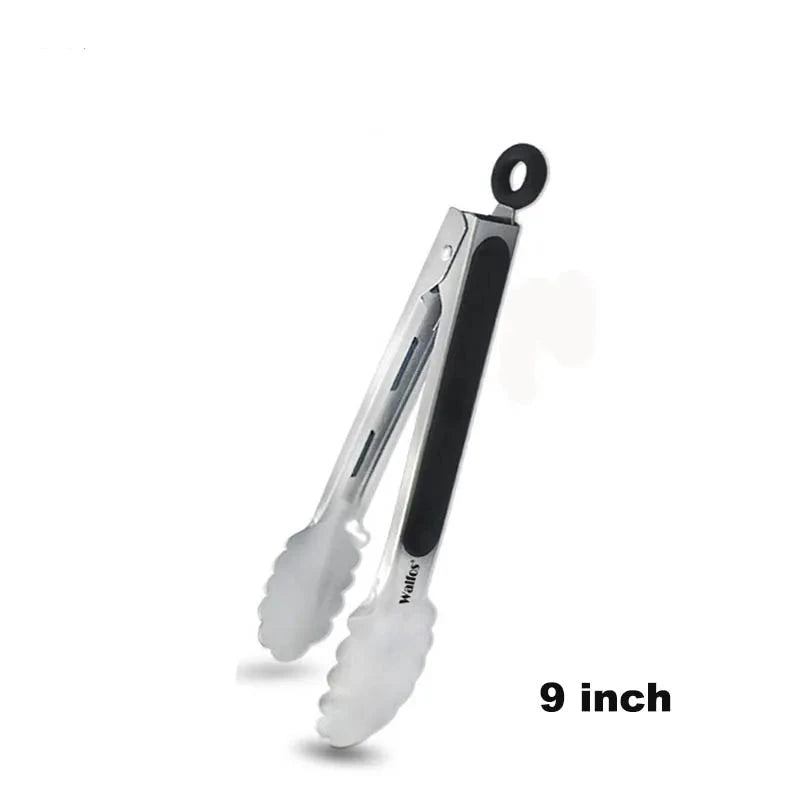 WALFOS BBQ Grilling Tong Salad Serving Food Tong Stainless Steel Metal Kitchen Tongs Barbecue Cooking Locking Tong Food BBQ Clip - Walfos® Kitchenware