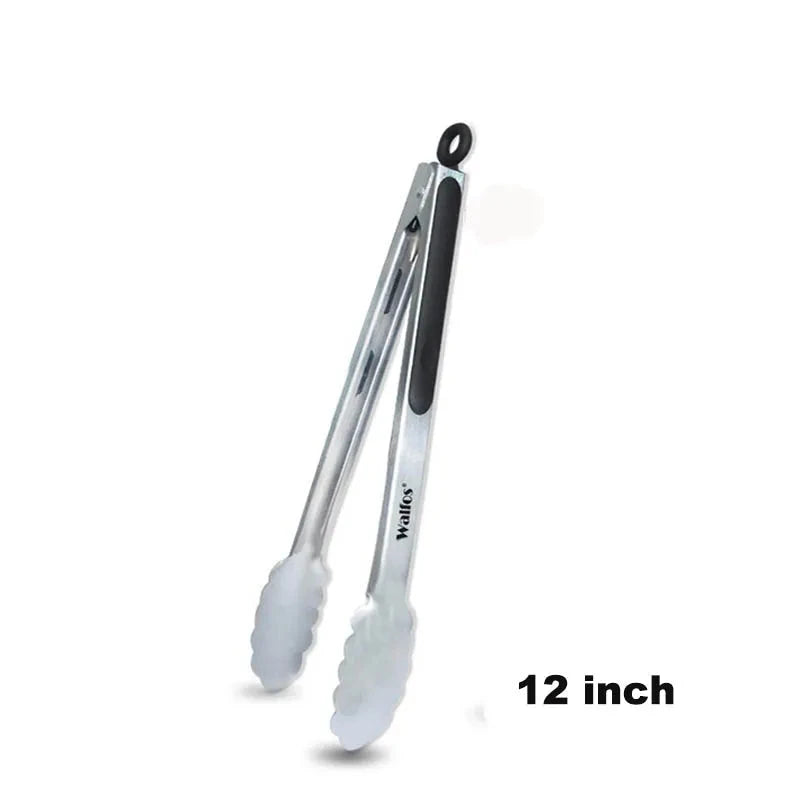 WALFOS BBQ Grilling Tong Salad Serving Food Tong Stainless Steel Metal Kitchen Tongs Barbecue Cooking Locking Tong Food BBQ Clip - Walfos® Kitchenware