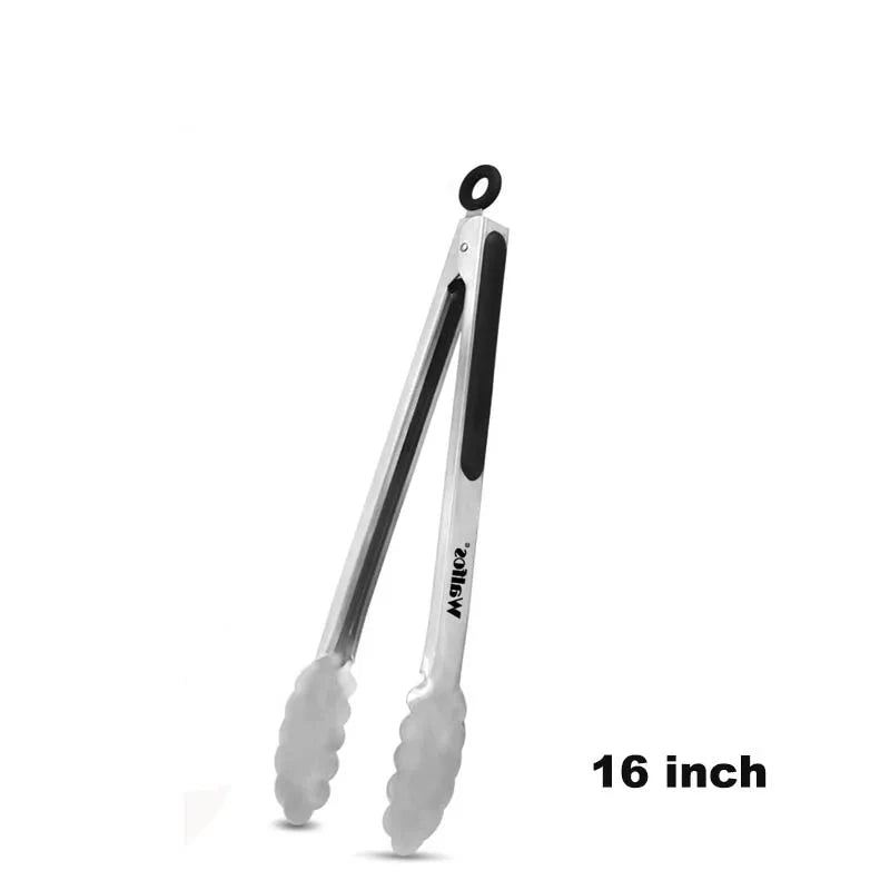 WALFOS BBQ Grilling Tong Salad Serving Food Tong Stainless Steel Metal Kitchen Tongs Barbecue Cooking Locking Tong Food BBQ Clip - Walfos® Kitchenware