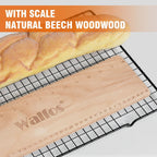 WALFOS Baking Baguette Transfer Wooden Board 38cm Rectangular Double Scale Flip Board Baguette Ciabatta Dough Cooking Tools - Walfos® Kitchenware
