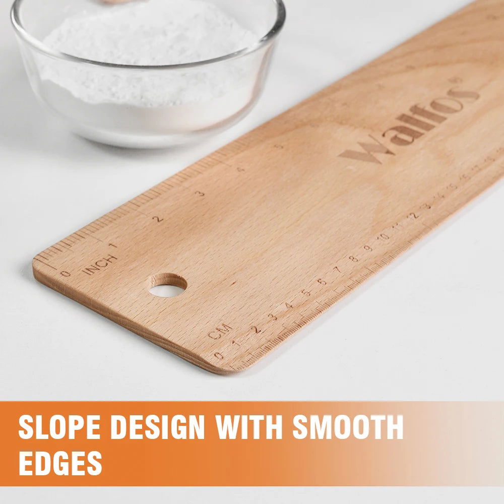 WALFOS Baking Baguette Transfer Wooden Board 38cm Rectangular Double Scale Flip Board Baguette Ciabatta Dough Cooking Tools - Walfos® Kitchenware