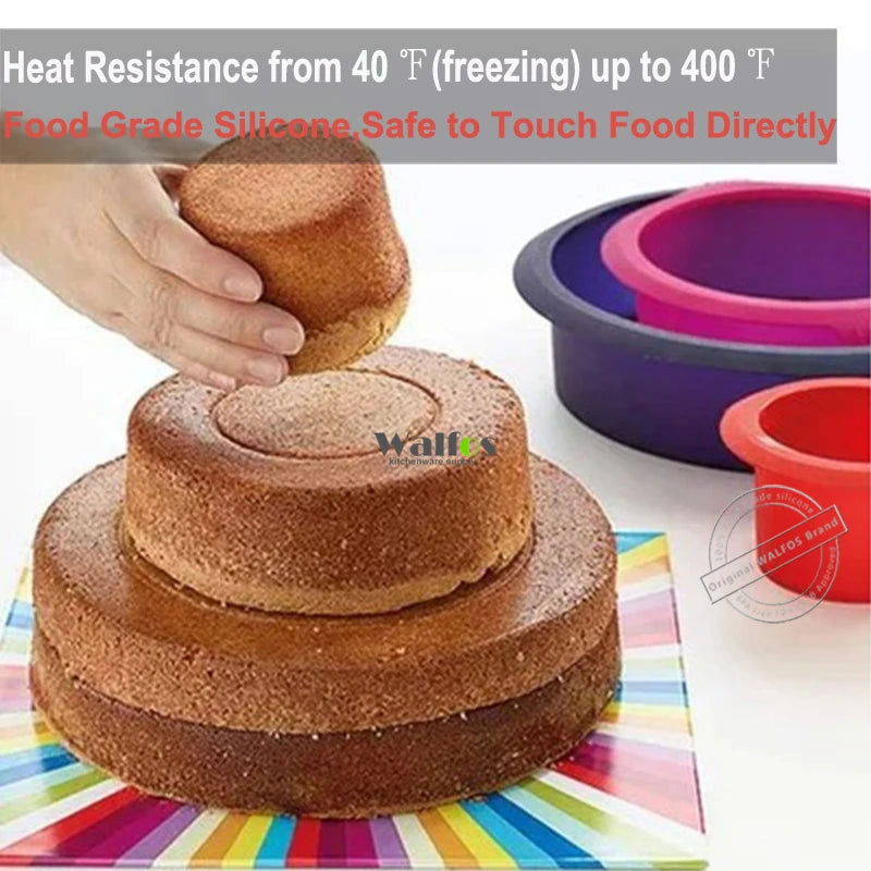 WALFOS  Beautiful Three Layer Cake Silicone Fondant Cake Mold Cake Mould Bakingware Tool - Walfos® Kitchenware