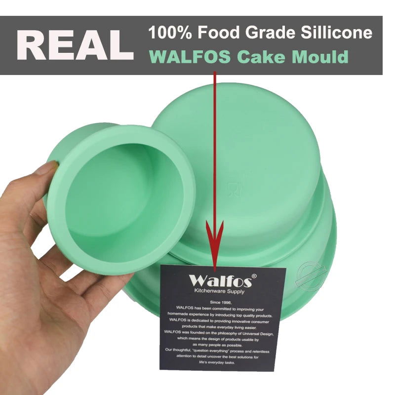 WALFOS  Beautiful Three Layer Cake Silicone Fondant Cake Mold Cake Mould Bakingware Tool - Walfos® Kitchenware