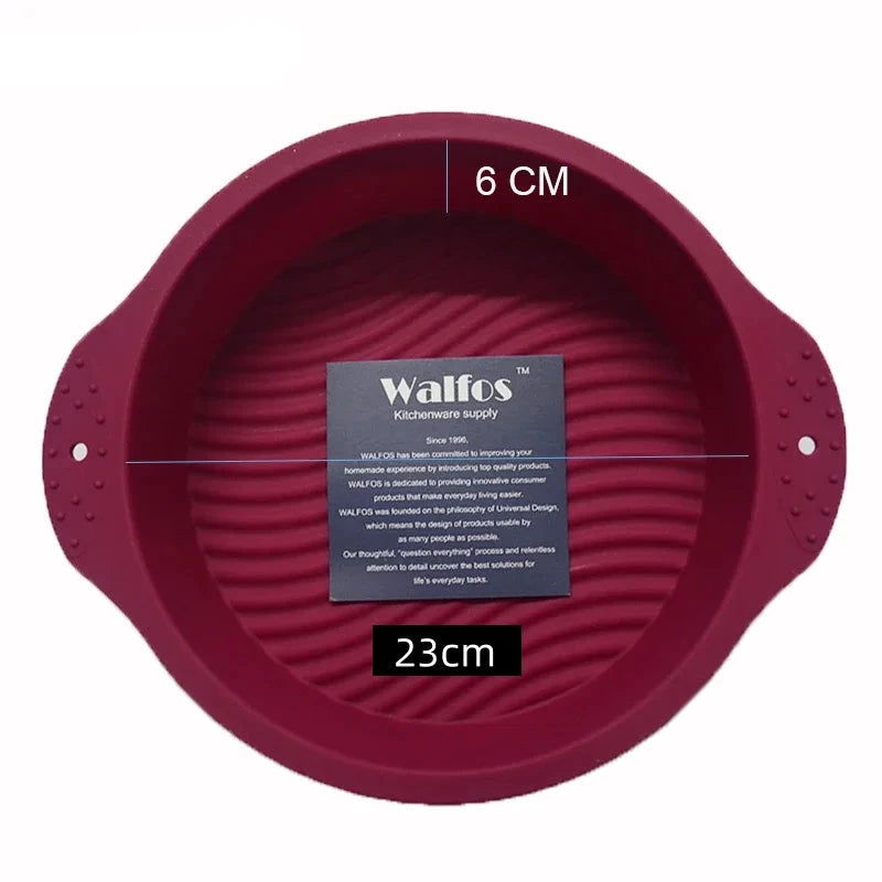 WALFOS Big Round Food Grade Non Stick Silicone Cake Pan 3D Mold Baking Tools Bakeware Maker Tray Birthday Dessert - Walfos® Kitchenware