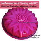 WALFOS Big Silicone Cake Mold Dessert Mold Large Sunflower Flower Ring Shape Muffin Mousse Bakeware Cakes Pan Tray - Walfos® Kitchenware
