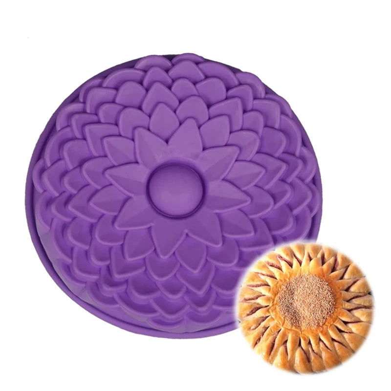WALFOS Big Size Flower Cake Mold Silicone Daisy Flower Bread Pan Chiffon Cake Mold Sunflower Bakery Pastry Bread Baking Mould - Walfos® Kitchenware