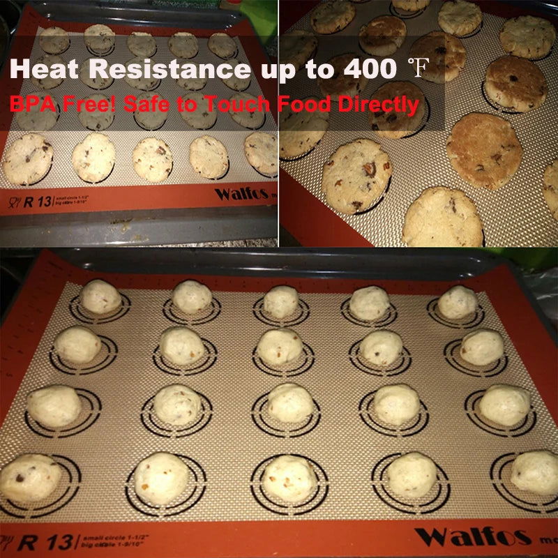 WALFOS Brand Baking Sheet Liner Non Stick Silicone Baking Mat Non-Stick Baking Cookie Liner Pastry Mat Bakeware Kitchen Tool - Walfos® Kitchenware