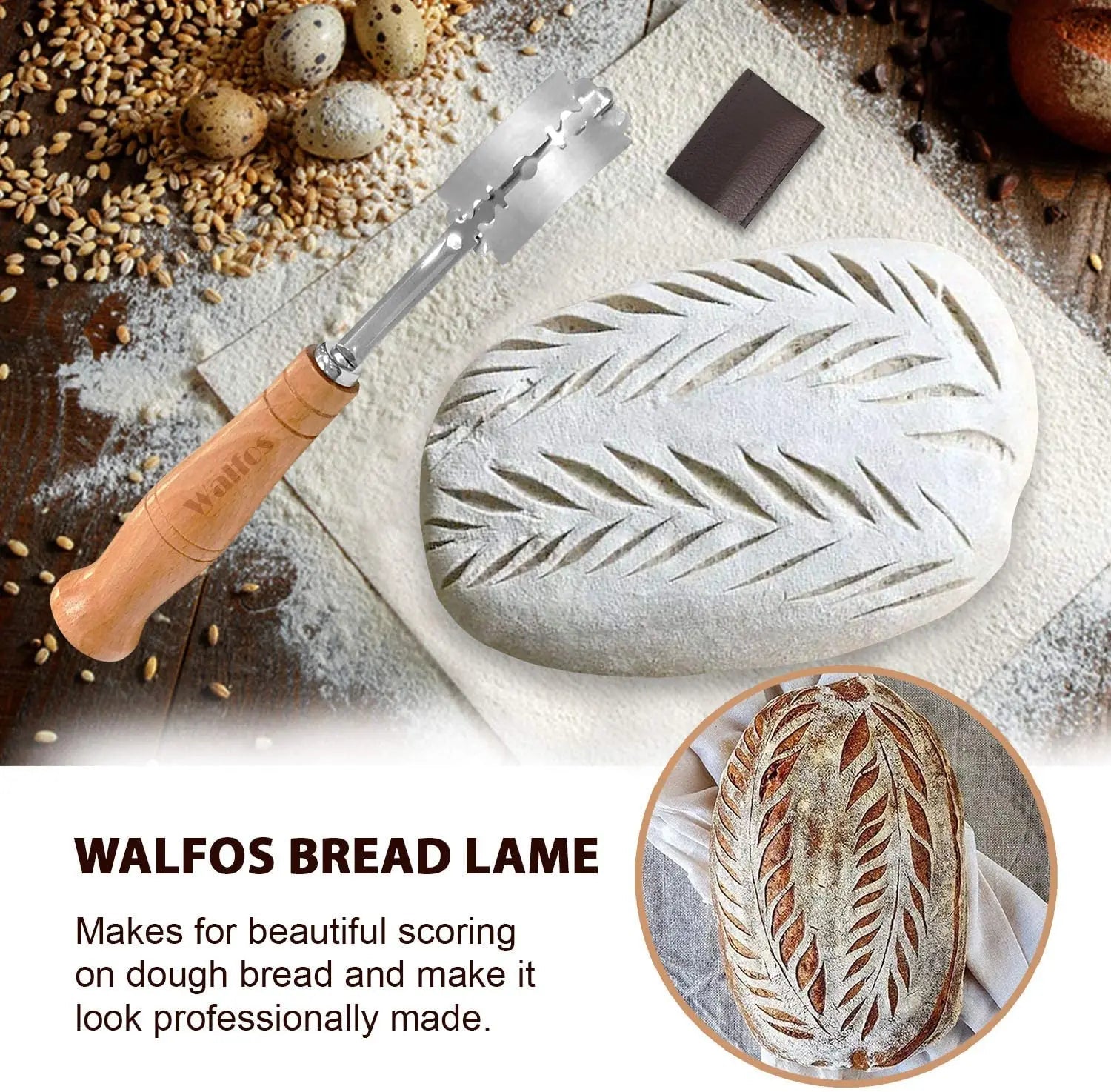 WALFOS Bread Lame New European Bread Arc Curved Bread Knife Western-Style Baguette Cutting French Toas Cutter Tools - Walfos® Kitchenware