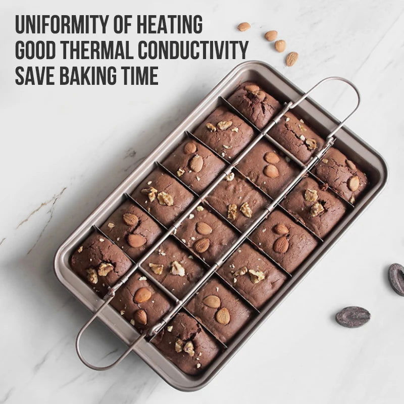 WALFOS Brownie Carbon Steel Cake Mold Heat resistant non-stick pan rectangular cake mold bread square non stick baking tool - Walfos® Kitchenware