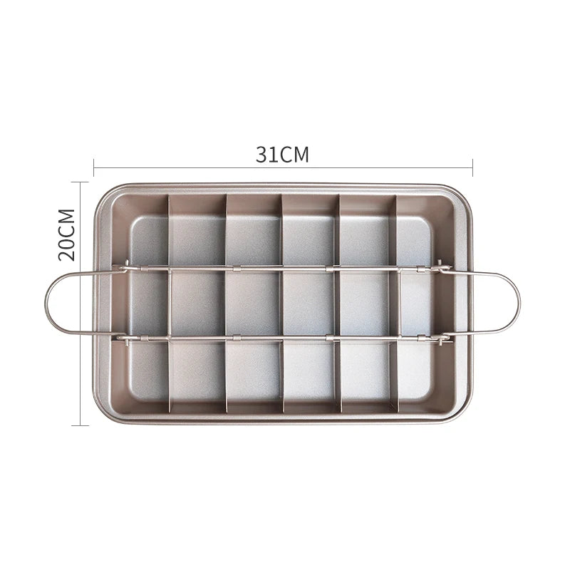 WALFOS Brownie Carbon Steel Cake Mold Heat resistant non-stick pan rectangular cake mold bread square non stick baking tool - Walfos® Kitchenware