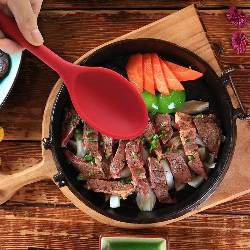 WALFOS Cake Butter Spatula Silicone Spoon Mixing Spoon Long-Handled Cooking Utensils Tableware Kitchen Soup Spoons Mixer Cooking - Walfos® Kitchenware