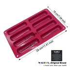 WALFOS Cake Tools Silicone Classic Collection Shapes finger Orange Non Stick Eclair 8 Forms Silicone Baking Mold - Walfos® Kitchenware